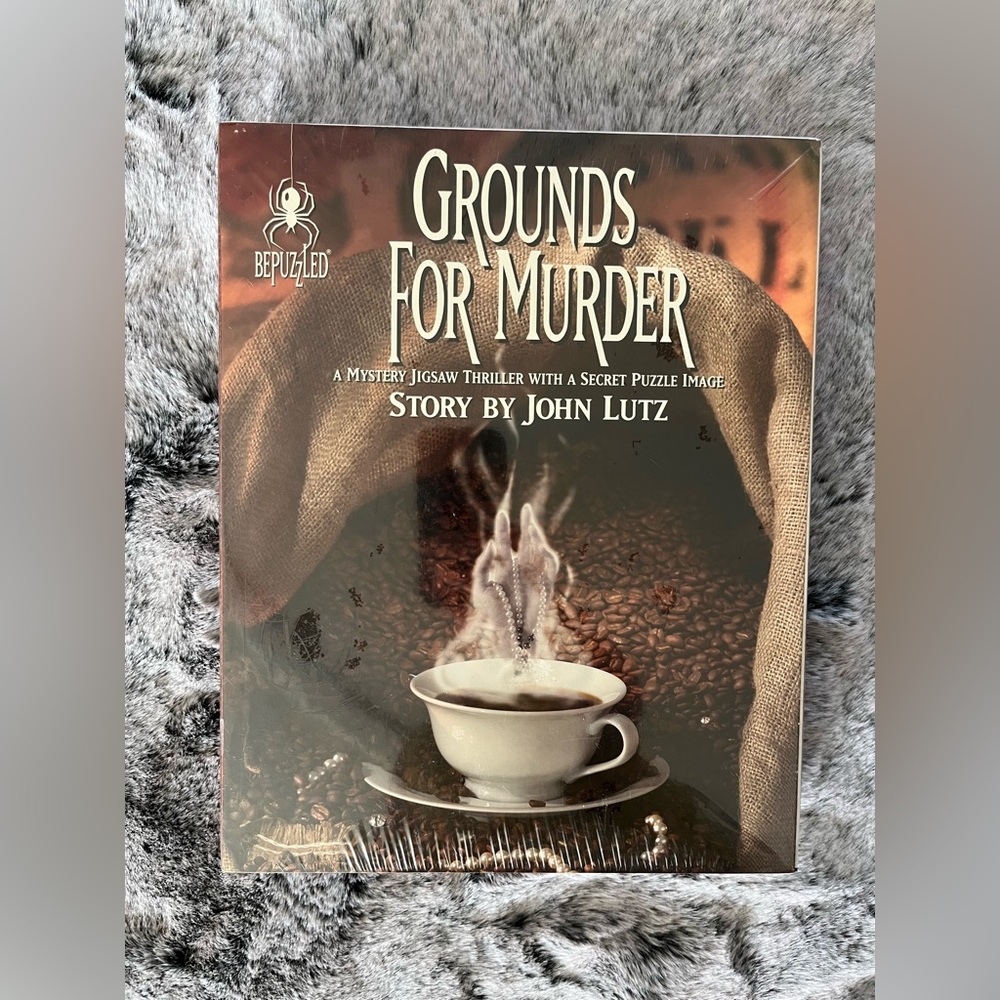 Vintage 80’s Mystery Game Grounds For Murder 1000 piece Puzzle sealed NWT Social
